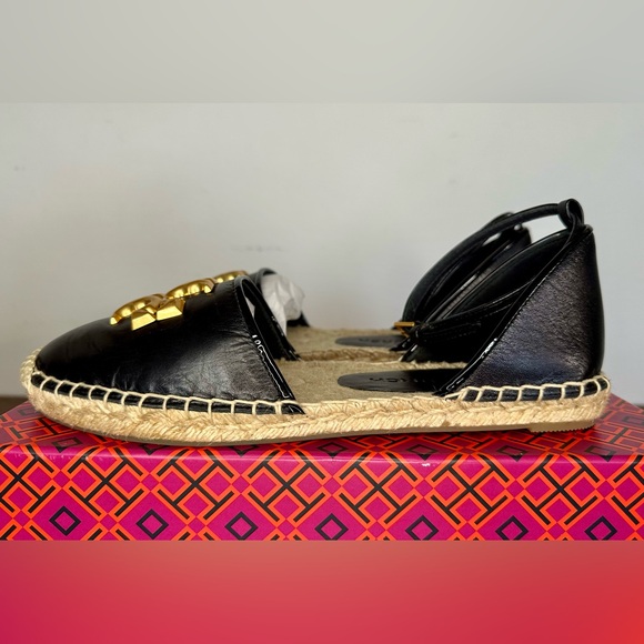 Tory Burch Eleanor D'orsay Espadrille in Perfect Black Size 7 - Picture 5 of 12